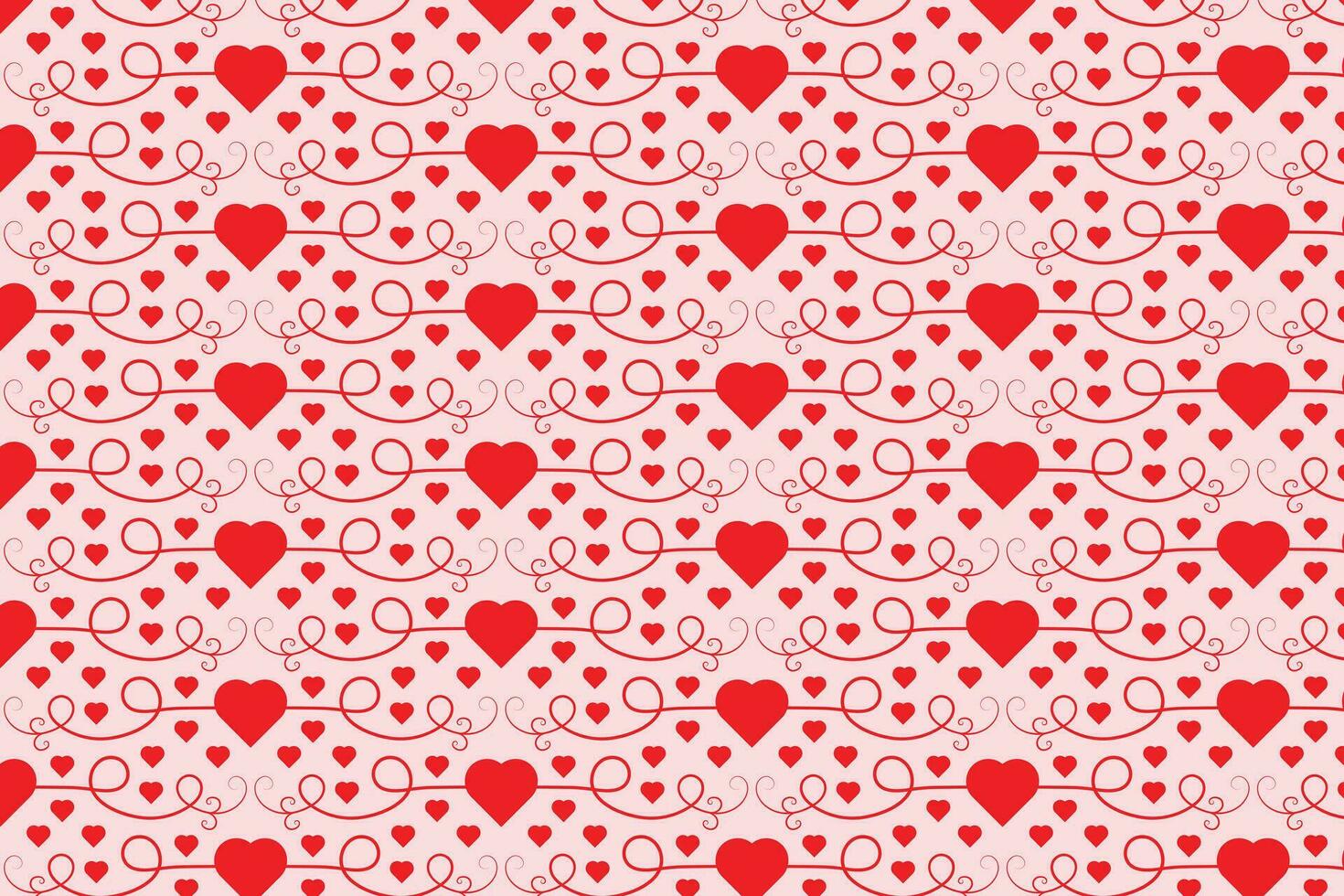 krusidullar virvlande hjärtan sömlös mönster, abstrakt hjärtan virvlar mönster, valentines dag elegant sömlös bakgrund, lockigt hjärtan upprepa bakgrund, röd kärlek romantisk textur omslag papper vektor