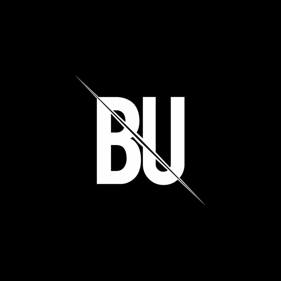 bu-Logo-Monogramm mit Slash-Design-Vorlage vektor