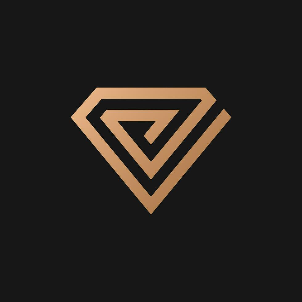 diamant vektor logotyp ikon design mall