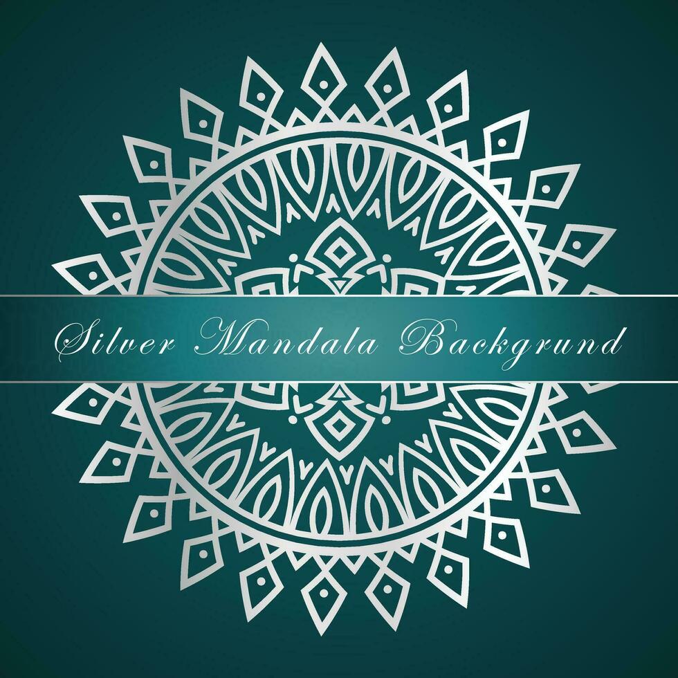 Vektor schön Silber Mandala Hintergrund