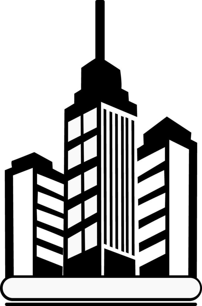 illustration skildrar en modern skyskrapa byggnad, visa upp dess arkitektonisk design och vertikal närvaro i en storstads landskap vektor