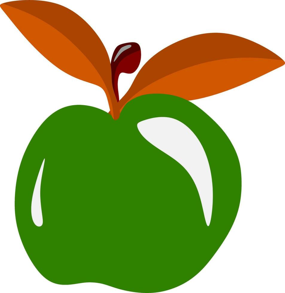 ein Grün Apfel mit Blätter vektor