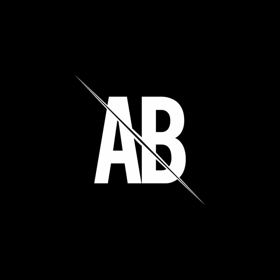 ab Logo-Monogramm mit Slash-Design-Vorlage vektor