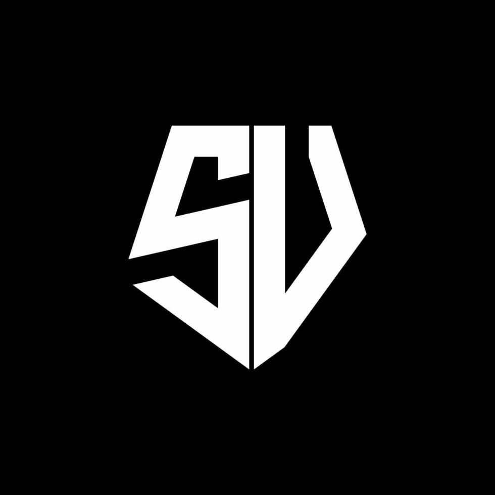 SV-Logo-Monogramm mit Fünfeck-Form-Design-Vorlage vektor