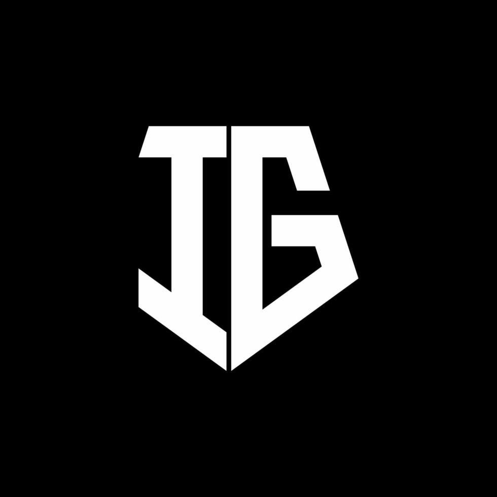 ig-Logo-Monogramm mit Pentagon-Form-Design-Vorlage vektor