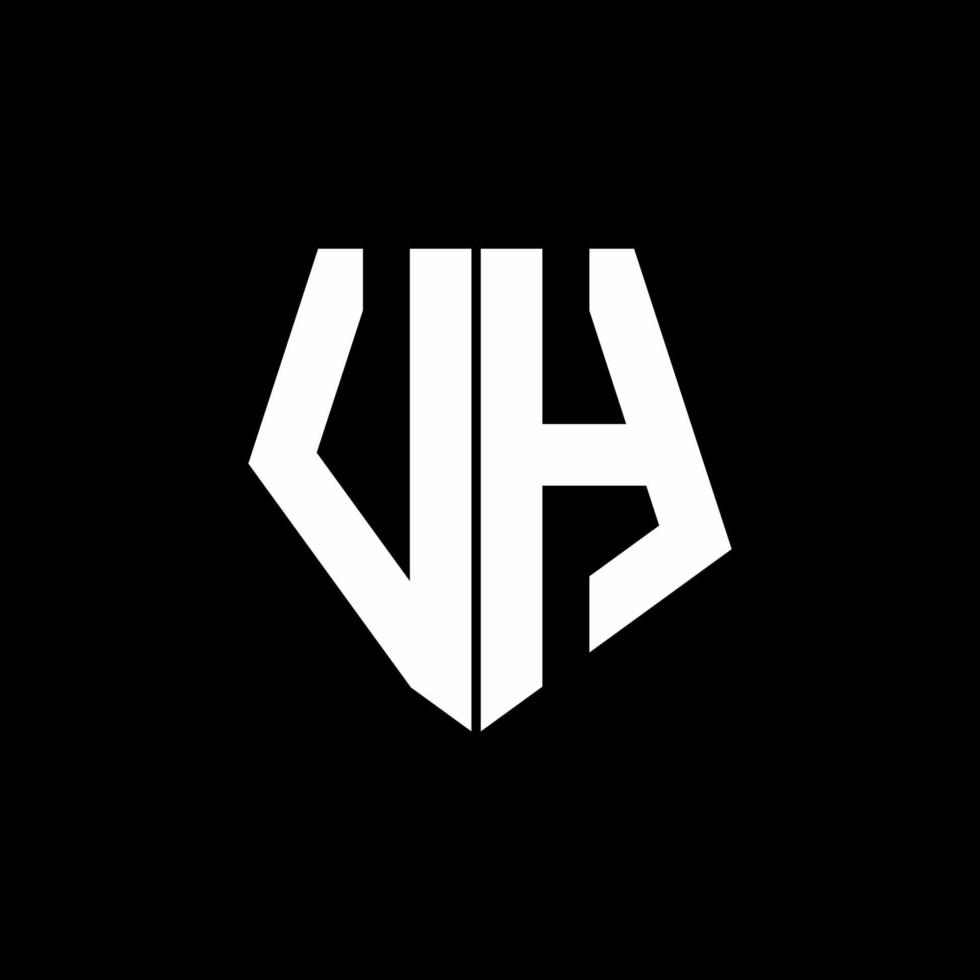 vh -logotypmonogram med formmall för pentagonform vektor