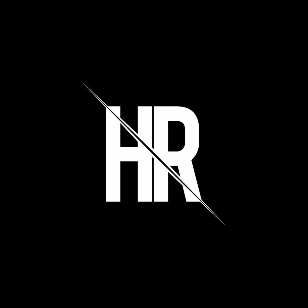 hr-Logo-Monogramm mit Slash-Design-Vorlage vektor