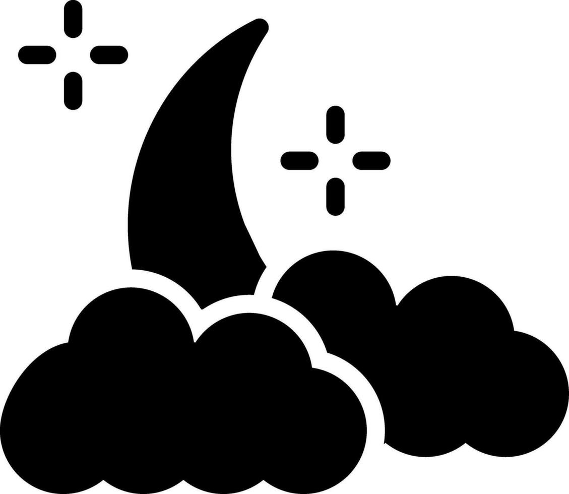 wolkig Nacht kreativ Symbol Design vektor