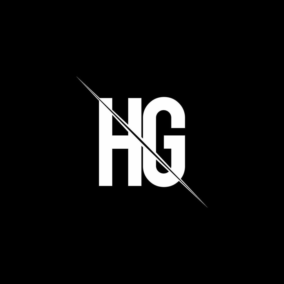 hg-Logo-Monogramm mit Slash-Design-Vorlage vektor