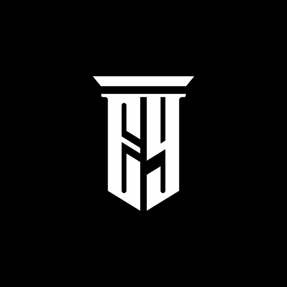 ey monogram -logotyp med emblemstil isolerad på svart bakgrund vektor