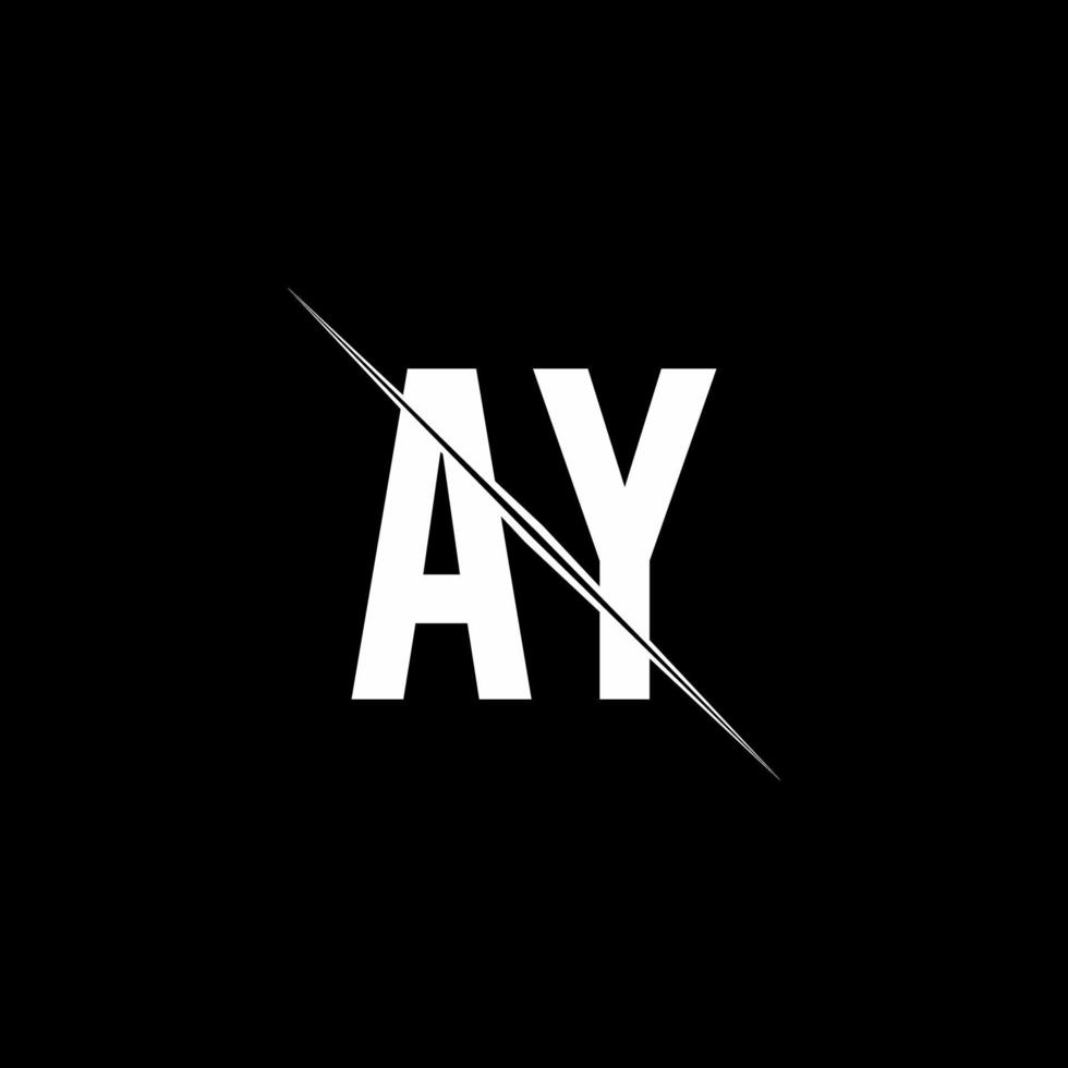 ay logotypmonogram med snedstreckad designmall vektor