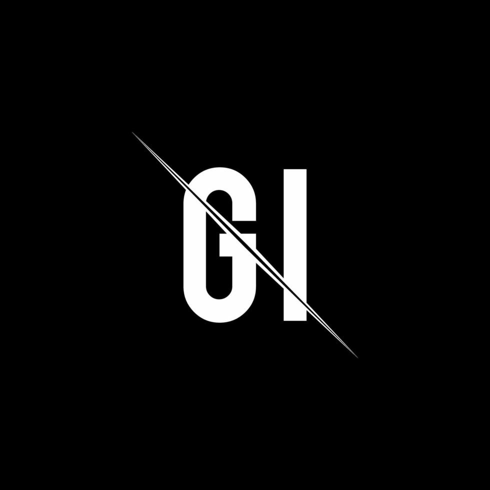 gi-Logo-Monogramm mit Slash-Design-Vorlage vektor