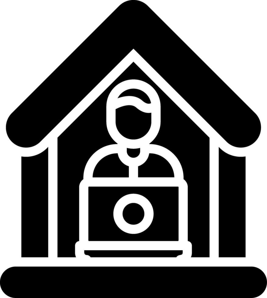 Arbeit von zu Hause aus kreatives Icon-Design vektor