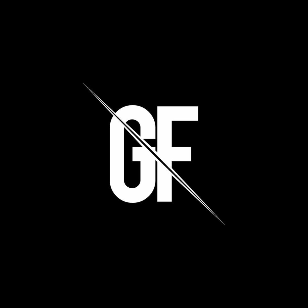 gf -logotypmonogram med snedstreckad designmall vektor