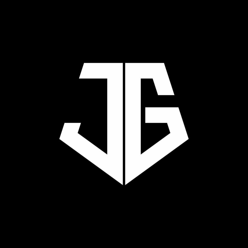 jg -logotypmonogram med formmall för pentagonform vektor