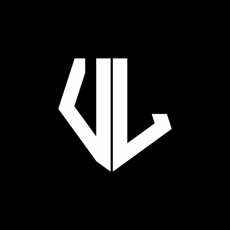 vl-Logo-Monogramm mit Pentagon-Form-Design-Vorlage vektor