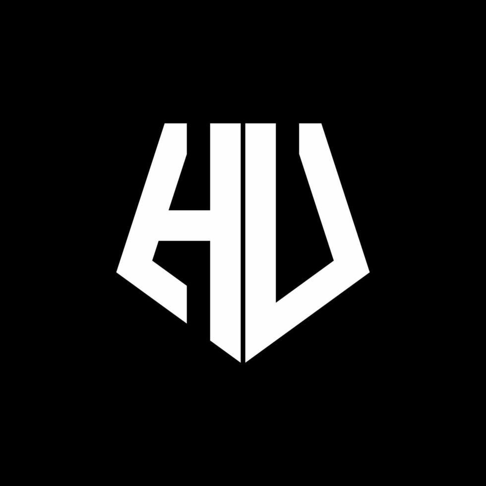 hu-Logo-Monogramm mit Pentagon-Form-Design-Vorlage vektor