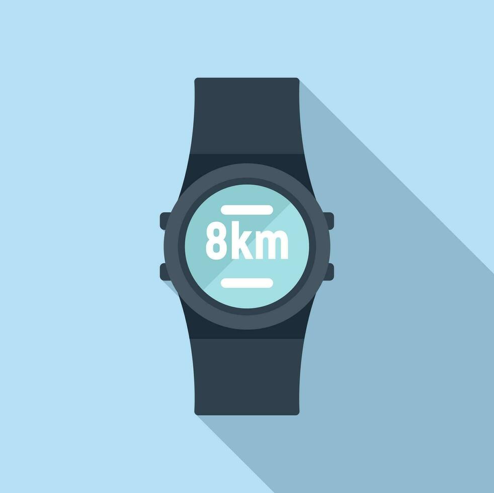 Läufer Smartwatch Symbol eben Vektor. Sozial Medien vektor