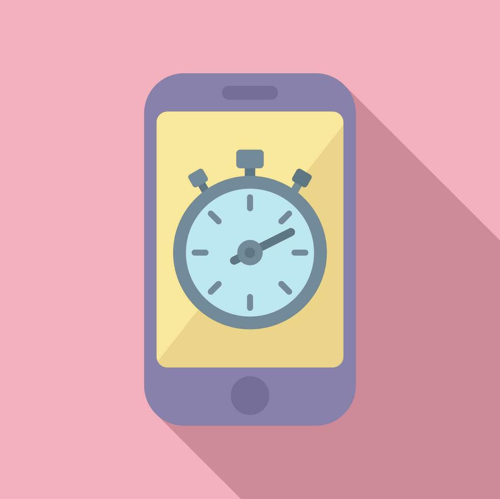 Läufer App Stoppuhr Symbol eben Vektor. Sozial Medien vektor