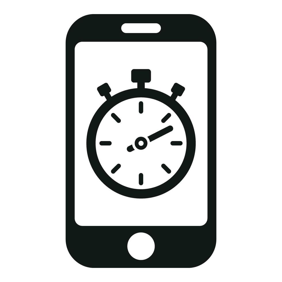 Läufer App Stoppuhr Symbol einfach Vektor. Sozial Medien vektor