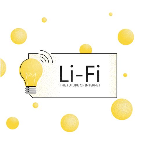 LiFi-banderoll. Framtiden för internet. Light Fidelity. Vektor platt textur illustration