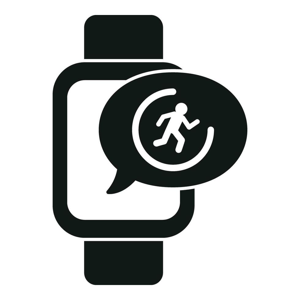 Läufer Uhr Symbol einfach Vektor. Sport Fitness App vektor