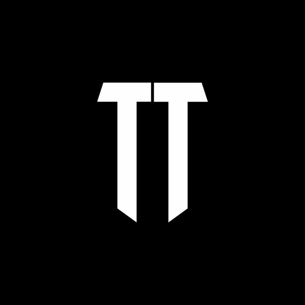 tt -logotypmonogram med formmall för pentagonform vektor