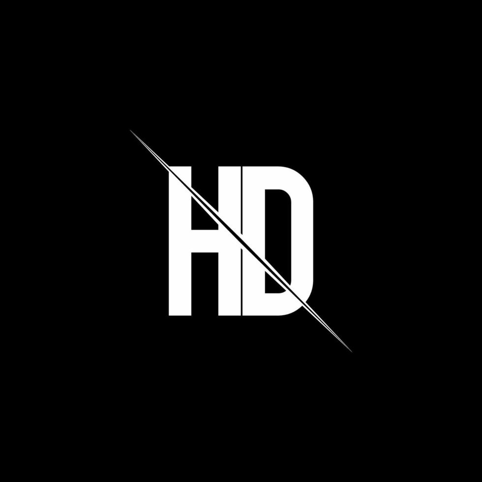hd -logotypmonogram med snedstreckad designmall vektor