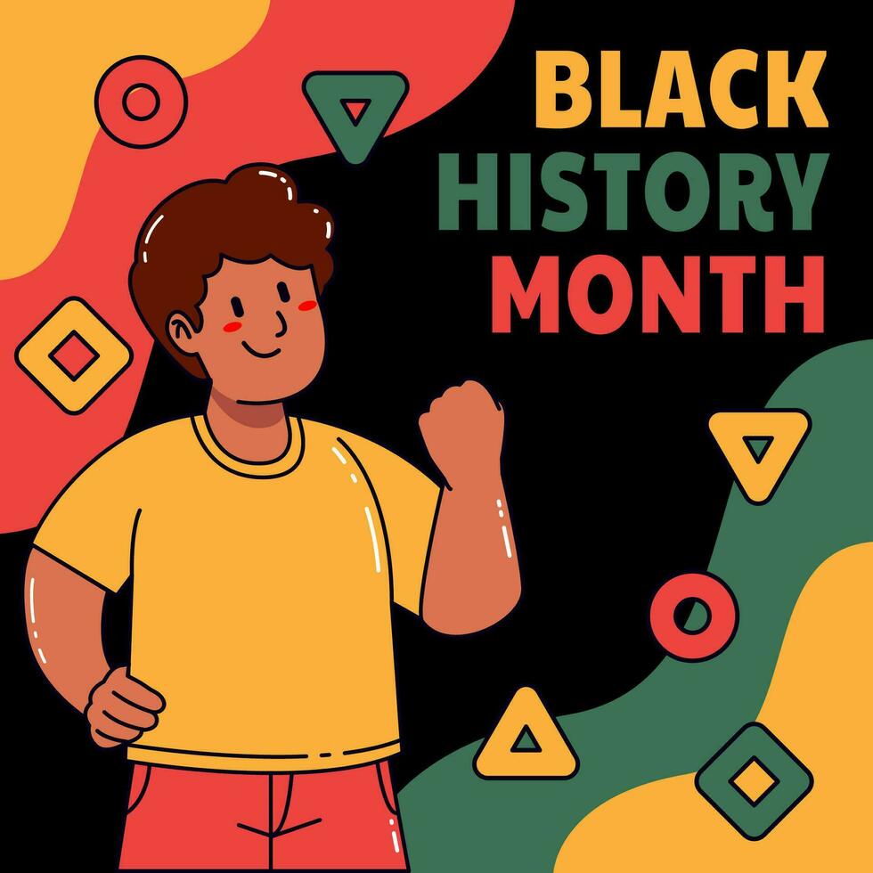 schwarz Geschichte Monat Banner mit ein Mann vektor