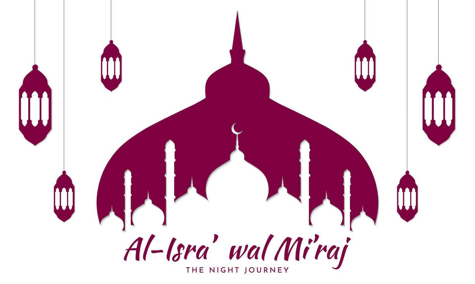 al-isra' wal mi'raj. Nacht Reise von das Prophet Mohammed. islamisch Hintergrund Design. Vektor Illustration