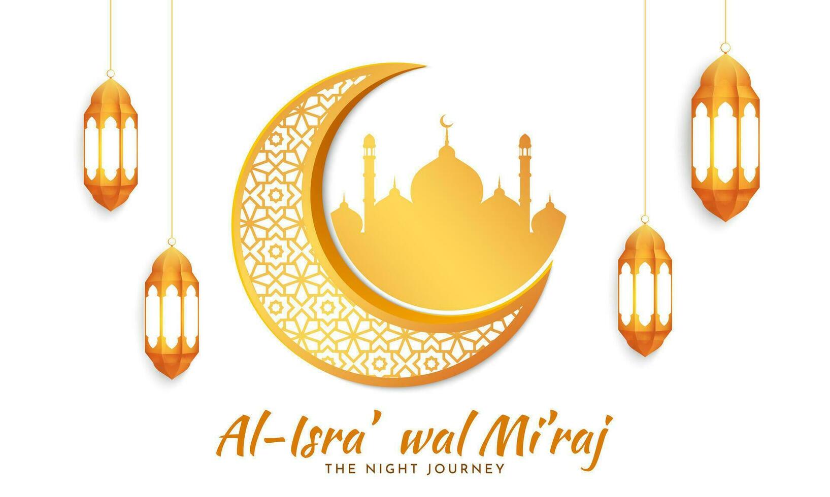 al-isra' wal mi'raj Nacht Reise von das Prophet Mohammed. islamisch Hintergrund Design. Banner, Poster, Karte Vorlage. Vektor Illustration