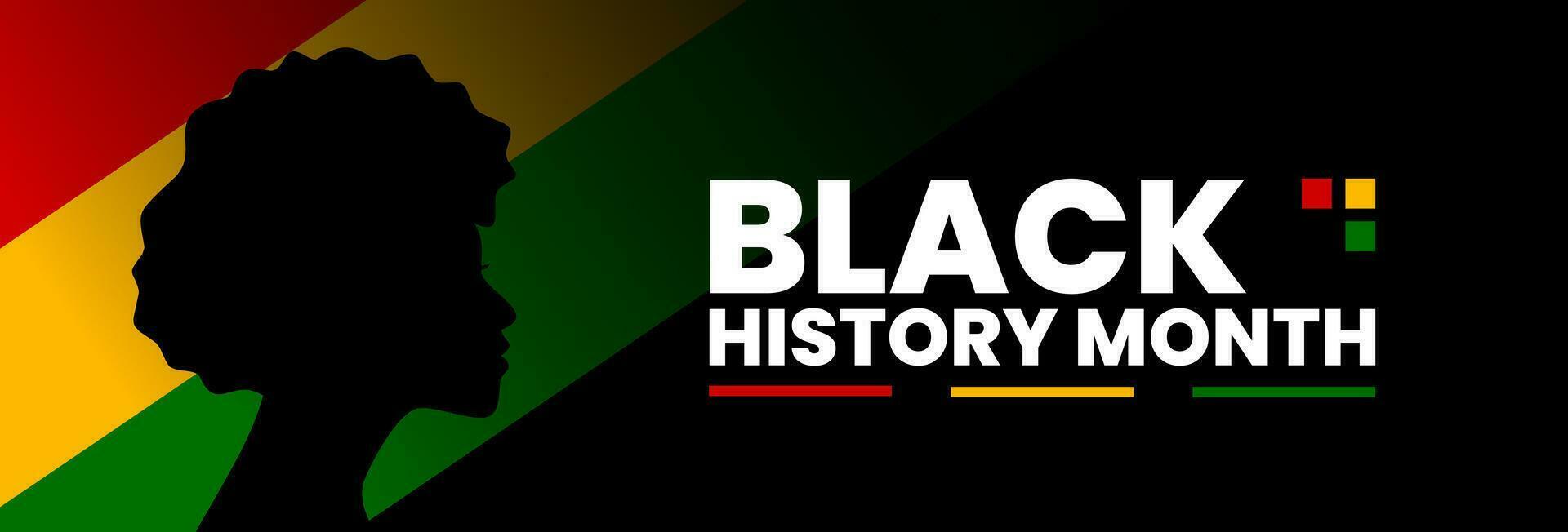 schwarz Geschichte Monat Banner. afrikanisch amerikanisch Geschichte. jährlich Feier von schwarz Geschichte Monat. Vektor Illustration