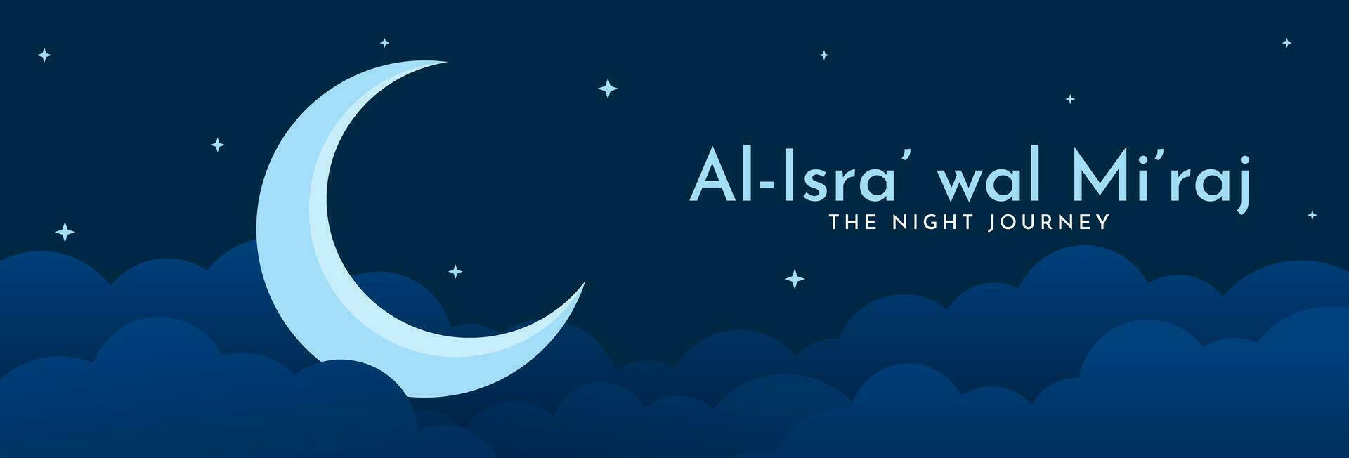 al-isra' wal mi'raj, de natt resa av de profet muhammad fick syn på. islamic bakgrund design mall. vektor illustration