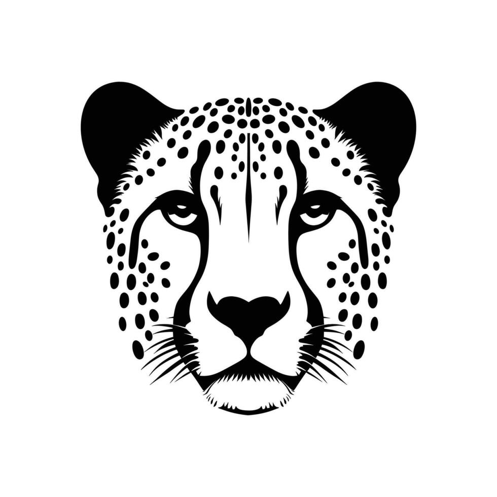 graciös rovdjur gepard huvud logotyp symbol i silhouetted vektor konst