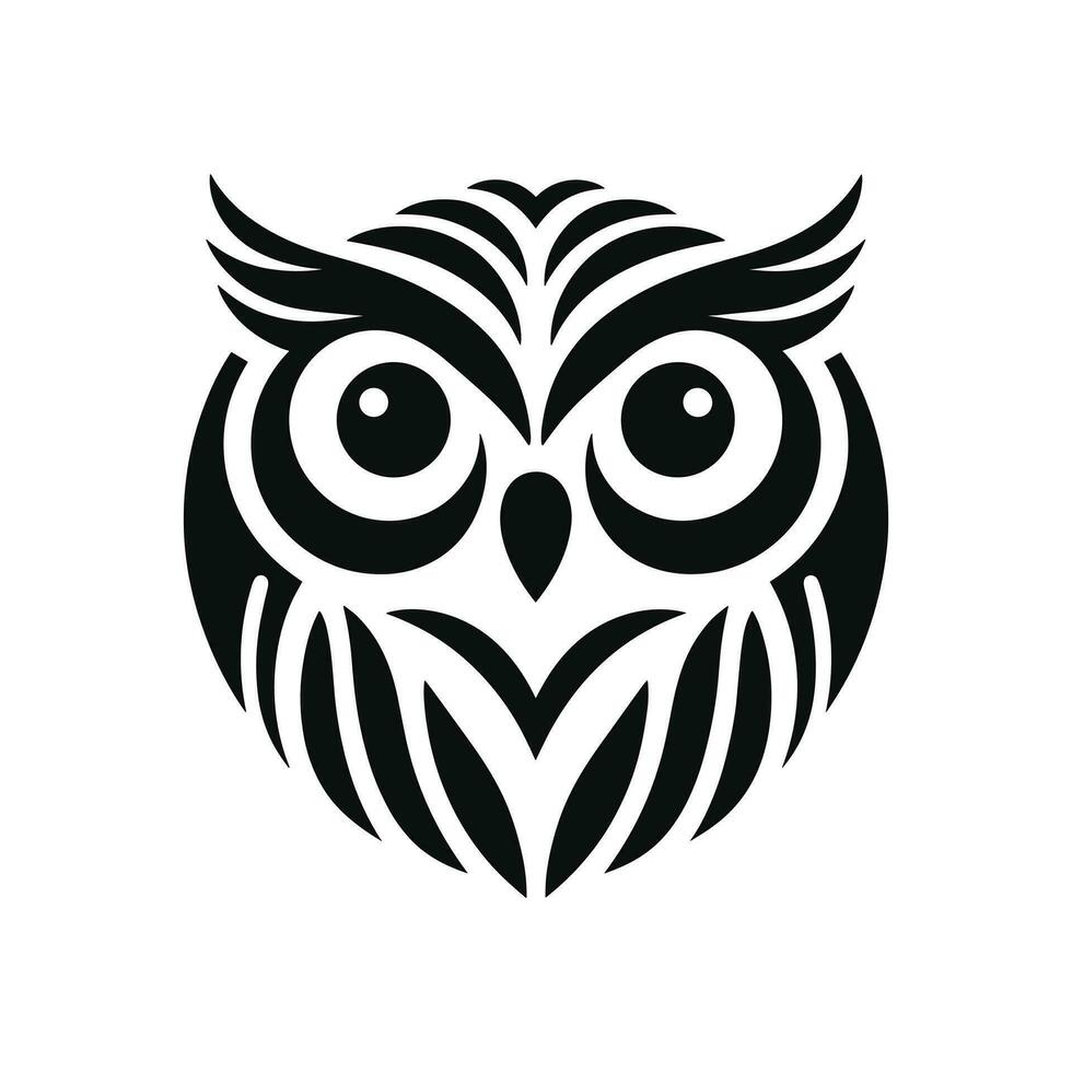 silhuett av Uggla ansikte logotyp ikon symbol maskot vektor illustration