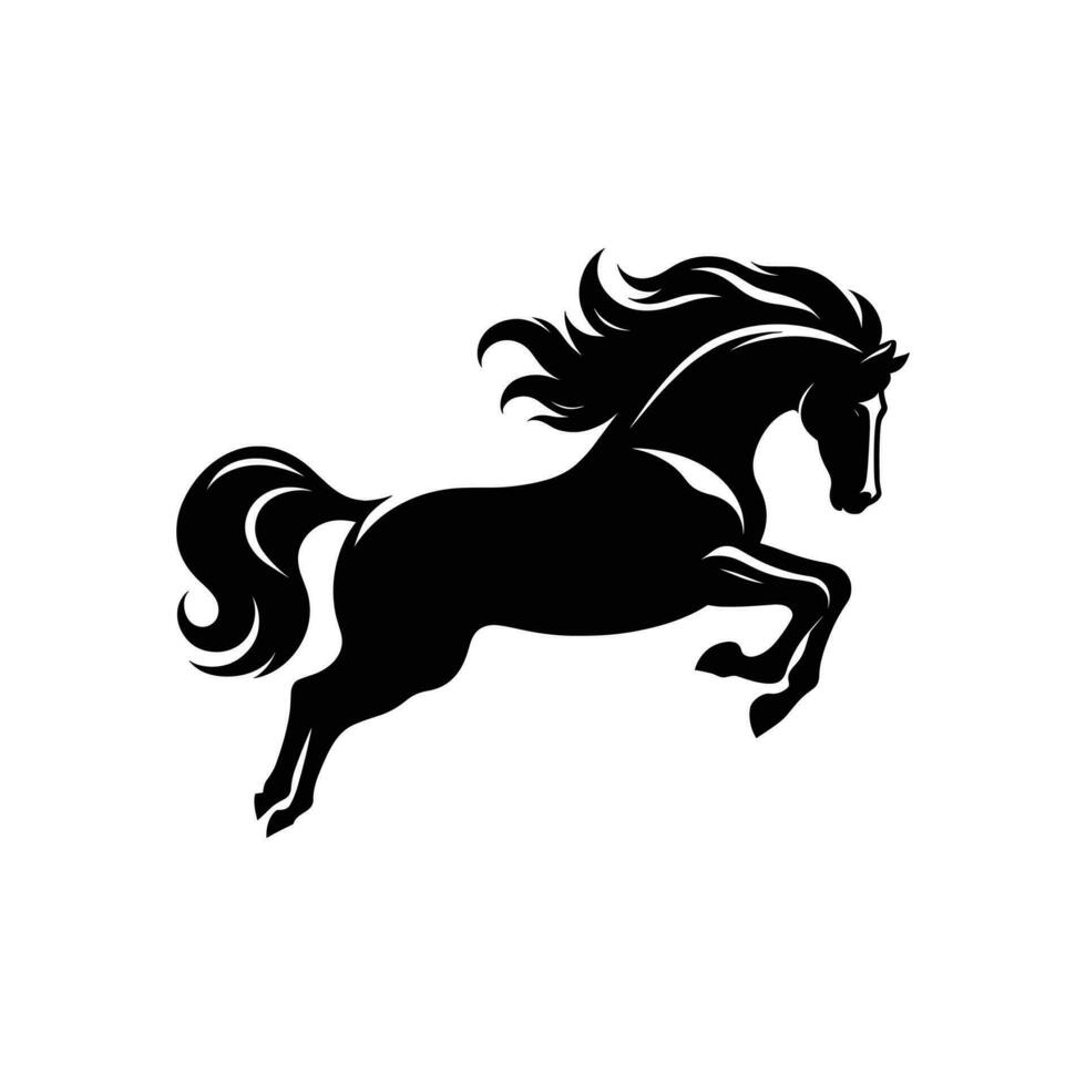 dynamisk häst- symbol vektor illustration av silhouetted uppfödning häst ikon