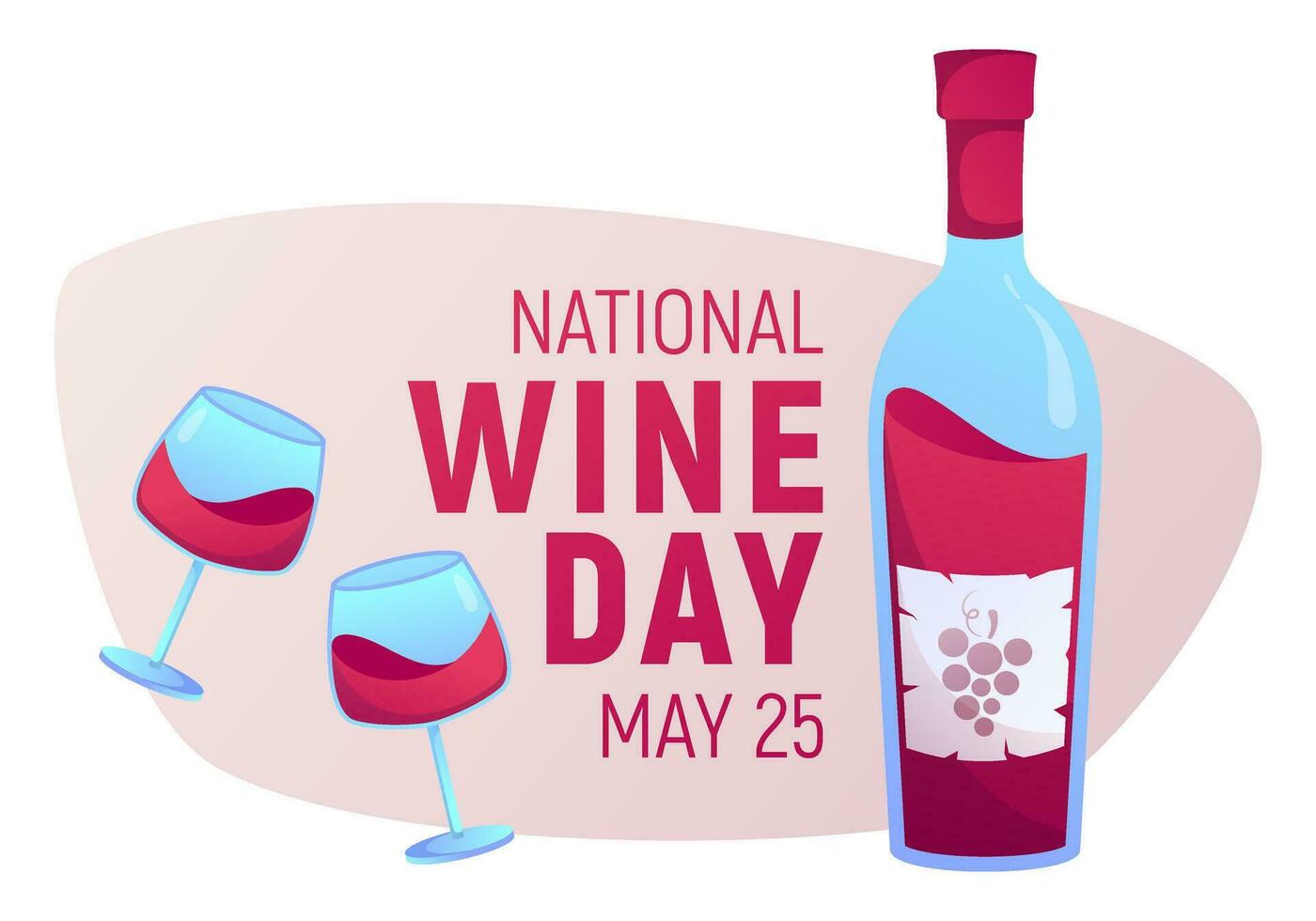 National Wein Tag kann 25.. Vektor Illustration. Urlaub Poster