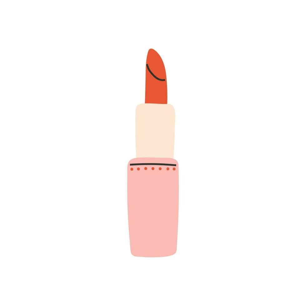 rot Lippenstift. Symbol von Liebe, Romantik. Design zum Valentinstag Tag. vektor