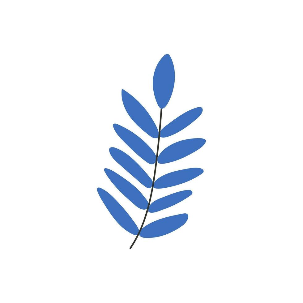 gren med blå löv. symbol av kärlek, romantik. design för hjärtans dag. vår element. vektor