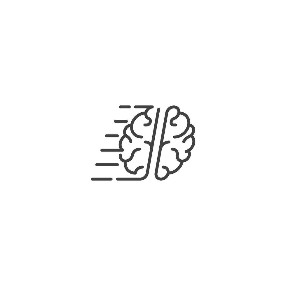 schnell Denken, schnell Gehirn, schlau. Vektor Logo Symbol Gliederung Vorlage