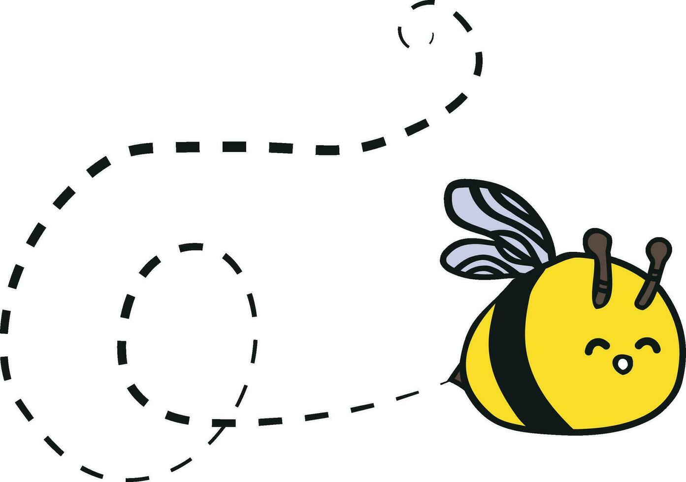 ein Karikatur Biene mit ein Lächeln auf es ist Gesicht vektor