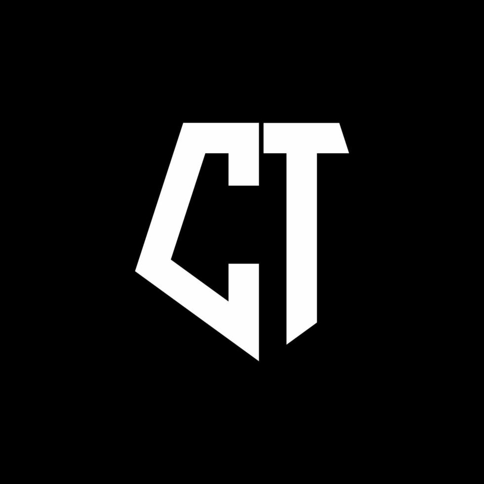 ct-Logo-Monogramm mit Pentagon-Form-Design-Vorlage vektor
