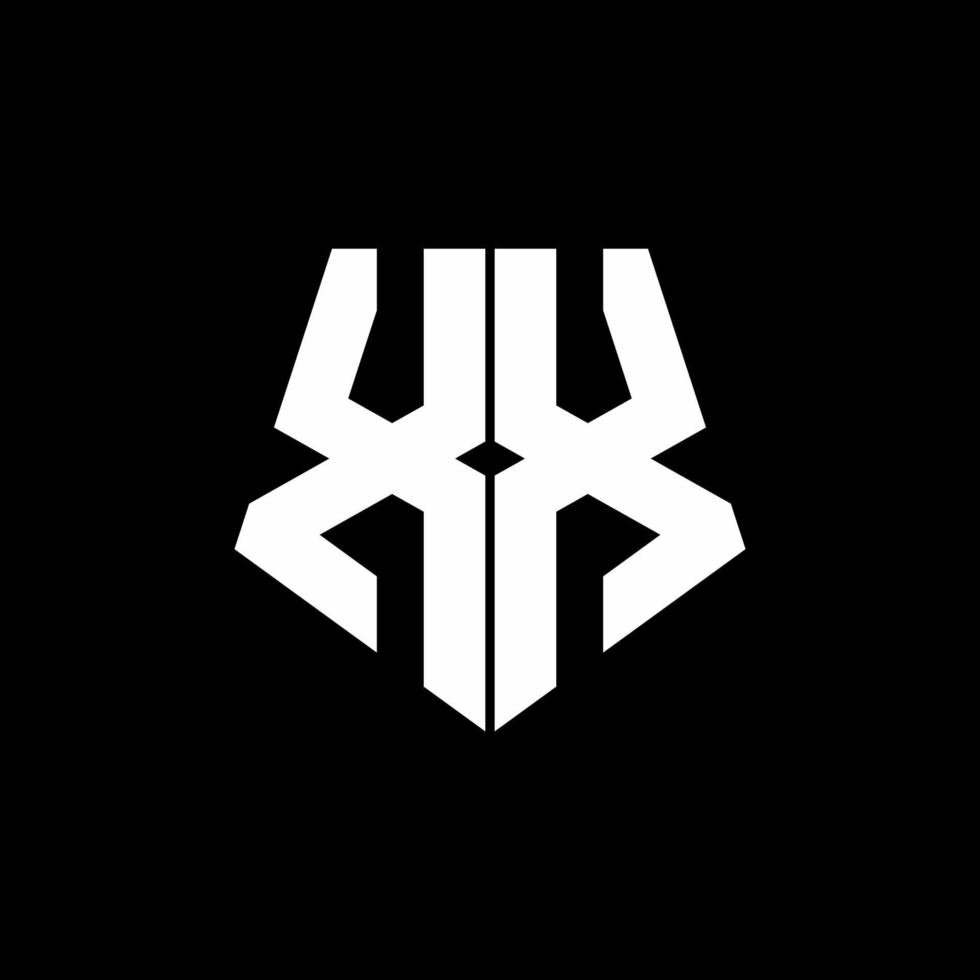 xx Logo-Monogramm mit Pentagon-Form-Design-Vorlage vektor
