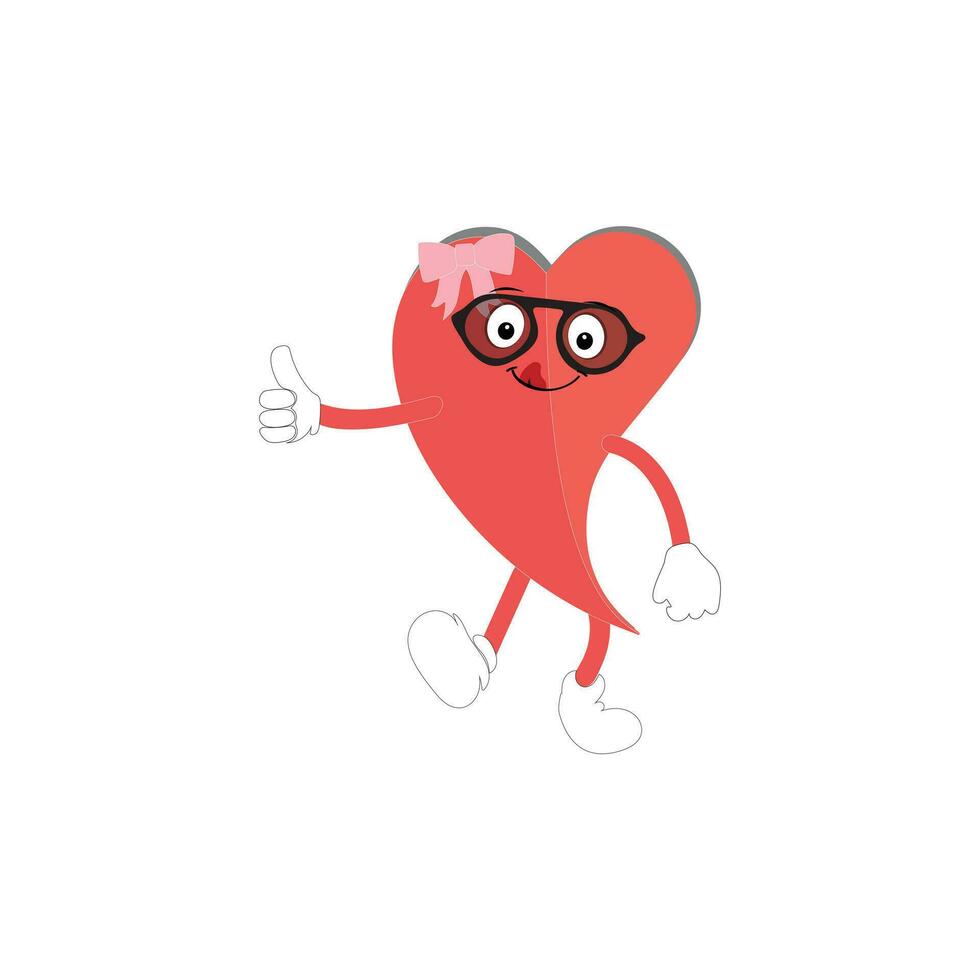 kärlek hjärta tecknad serie med många uttryck. annorlunda kärlek hjärta aktivitet vektor illustration platt design. smart kärlek hjärta för barn berättelse bok.