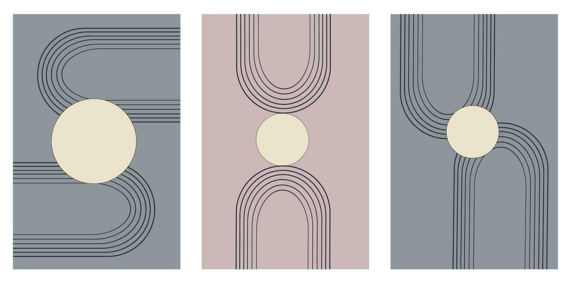 abstrakt modern Bohemien zeitgenössisch geometrisch minimal Muster. minimalistisch geometrisch Design Hintergrund zum Poster, Mauer Dekoration, Postkarte oder Broschüre Design. vektor