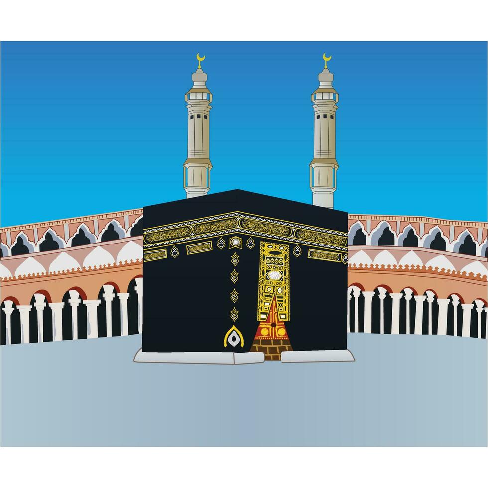 eid mubarak design med kaaba vektor