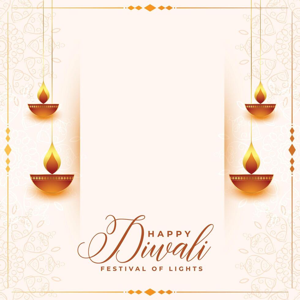 glücklich Diwali dekorativ Festival nett Karte Design vektor