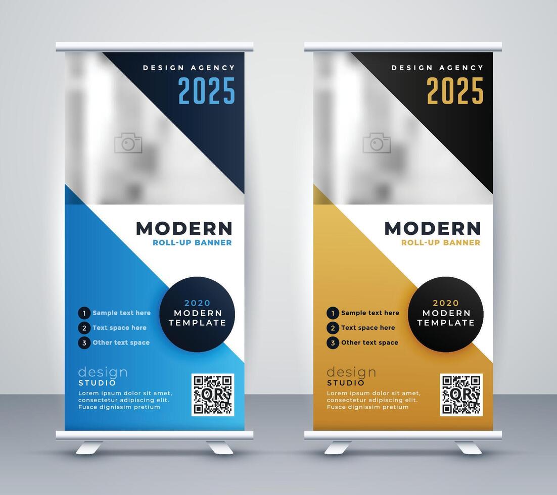 modern rulla upp standee baner design vektor