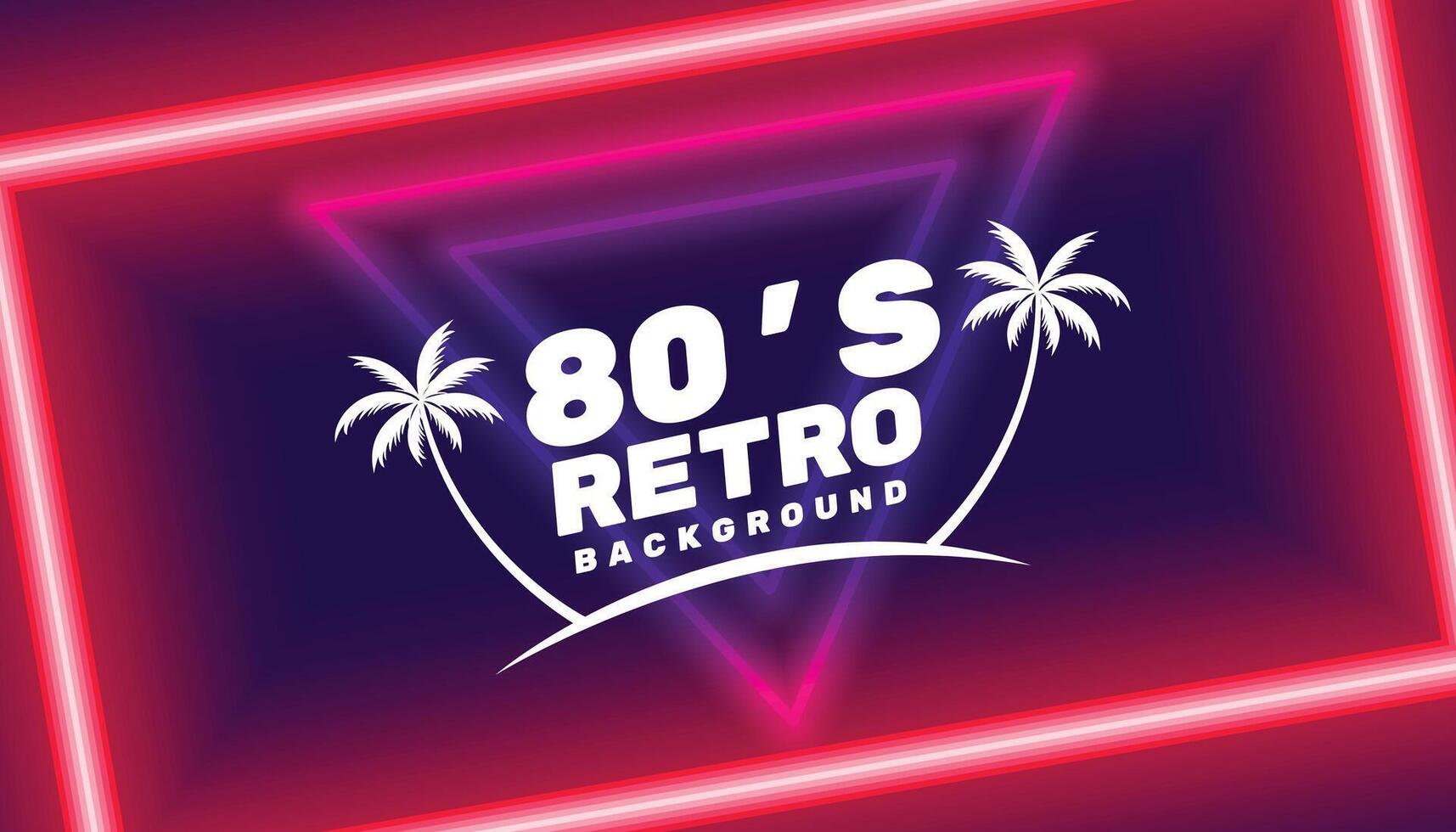 80er Jahre retro Paradies Hintergrund mit Neon- LED Formen vektor