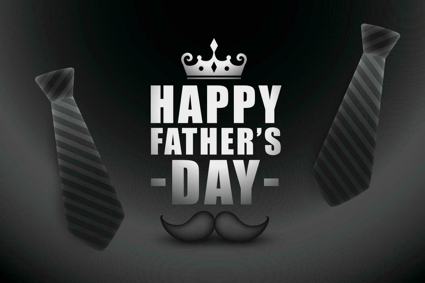glücklich Väter Tag Hintergrund im schwarz Farbe Thema vektor
